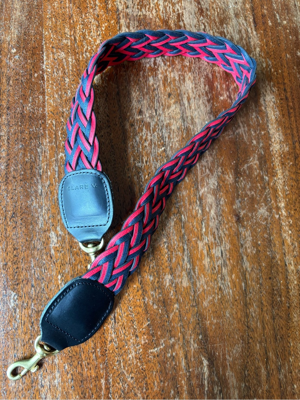 Clare V Woven Braided Navy Blue Red Shoulder Strap 28” Replacement